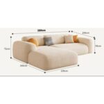Living room 3 seater Modular Sectional Sofa L-Shape Design - Off White - 280 cm
