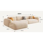 Living room 4 seater Modular Sectional Sofa L-Shape Design - Off White - 320 cm
