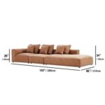 Living Room 4-Seater Comfy Couch Featuring One Side Armrest - Gray - 388 cm - Right Side