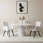 Harper Boucle Dining Chair set of 4 - White