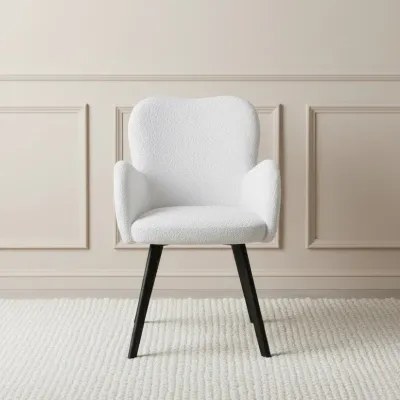 Harper Boucle Dining Chair set of 4 - White - Image 3