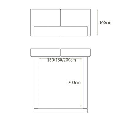 MAPLEHOME Beds Frame Platform Upholstered Bed,Black Velvet Minimalist,Super King Size Bed 200*200,With Free Installation - Image 5