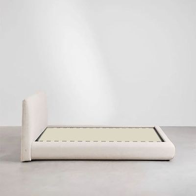MAPLEHOME Beds Frame Platform Upholstered Bed,Beige Fabric,King Size Bed 180*200 With Free Installation - Image 3