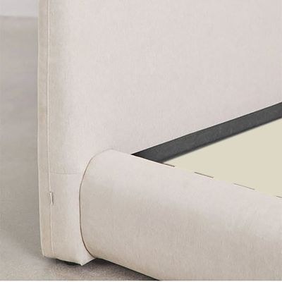 MAPLEHOME Beds Frame Platform Upholstered Bed,Beige Fabric,King Size Bed 180*200 With Free Installation - Image 4
