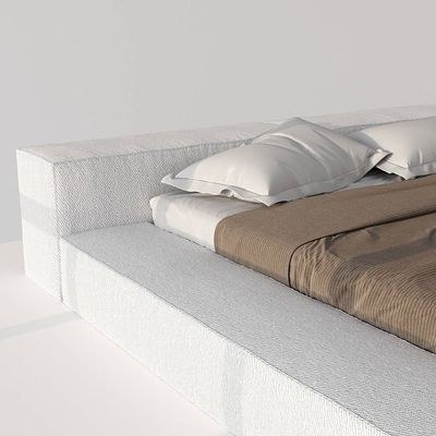 Maple Home Beds Frame Platform Upholstered Bed,Off-White Fabric,King Size Bed 180*200 With Free Installation - Image 4