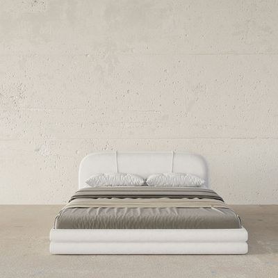 Maple Home Beds Frame Platform Upholstered Bed,Off-White Velvet,King Size Bed 180*200 With Free Installation - Image 3