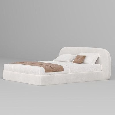 Maple Home Beds Frame Platform Upholstered Bed,Off-White Velvet,Queen Size Bed 160*200 With Free Installation - Image 3