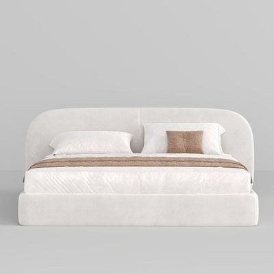 Maple Home Beds Frame Platform Upholstered Bed,Off-White Velvet,Queen Size Bed 160*200 With Free Installation - Image 4