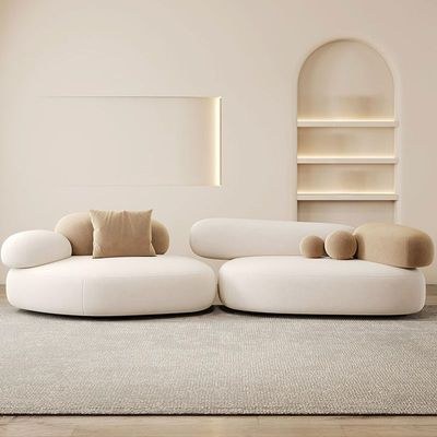 Symmetrical Bow Front Corner Sectional with Round Arm & Concealed Support – Modern Comfort Design