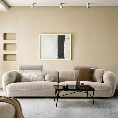 Minimalist Boucle 3-Seater Sofa for Living Room - Beige -235 cm