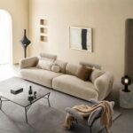Minimalist Boucle 3-Seater Sofa for Living Room - Beige -235 cm