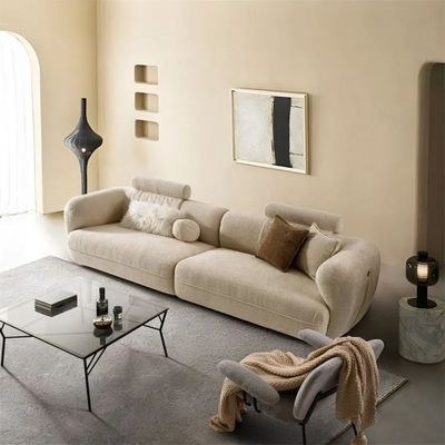Minimalist Boucle 3-Seater Sofa for Living Room - Beige -235 cm - Image 2