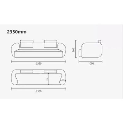 Minimalist Boucle 3-Seater Sofa for Living Room - Beige -235 cm - Image 4