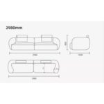 Minimalist Boucle 4-Seater Sofa for Living Room - Beige - 298 cm