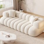 Modern Marshmallow Cozy Upholstered 5-Seater Sofa – White – 300 cm