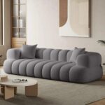 Modern Marshmallow Cozy Upholstered 5-Seater Sofa – Grey – 300 cm