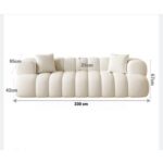 Modern Marshmallow Cozy Upholstered 5-Seater Sofa – Black – 330 cm