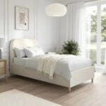 Zara Kids Bed with Cream Fabric L190xW90xH110 cm - 1 Year Warranty
