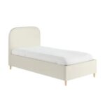 Zara Kids Bed with Cream Fabric L190xW90xH110 cm - 1 Year Warranty
