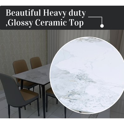 5-Pieces Dining Sets, 1 Piece Rectangular Table With with 4 Chairs Modern Design Furniture for Home, Dining Room, Cafeteria - Image 3