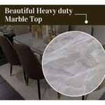 Morble 7-Pieces Luxury Dining Sets, 1 Piece Rectangular Table With with 6 Chairs Modern Design Furniture for kitchen, Dining Room