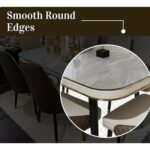 Morble 7-Pieces Luxury Dining Sets, 1 Piece Rectangular Table With with 6 Chairs Modern Design Furniture for kitchen, Dining Room