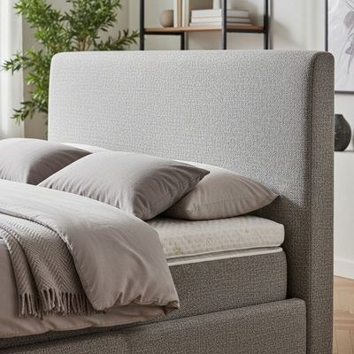 Sereno Upholstered Hydraulic Bed with Storage L120xW200xH40 Grey with 1 Year Warranty - Image 2