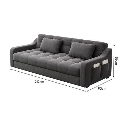 Two in One 3-Seater Sofa Bed with Storage - Dual Purpose - Multi-functional Sofa - 212 cm - Dark Gray - Image 3