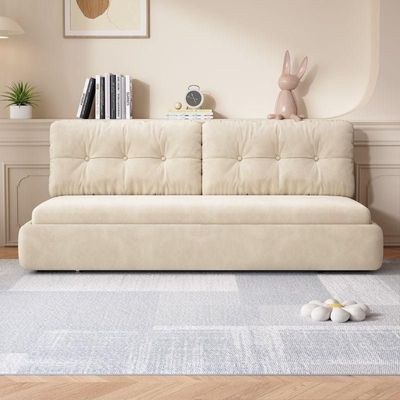 Armless Pull-out 3- Seater Sofa Bed - 213 - Beige