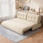 Armless Pull-out 3- Seater Sofa Bed - 213 - Beige