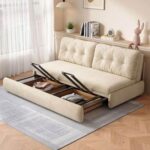 Armless Pull-out 3- Seater Sofa Bed - 213 - Beige