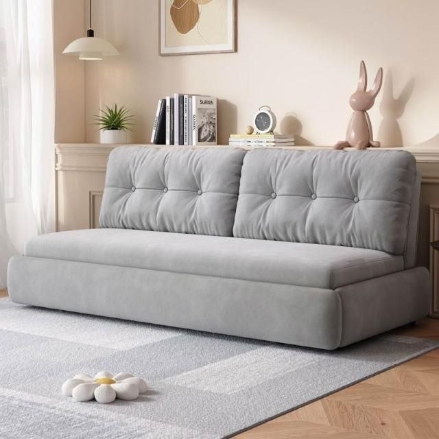 Armless Pull-out 2- Seater Sofa Bed - 183 - Light Gray