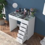 Home Canvas Flux Minimalist Vanity Glass-Top + 7 Drawers