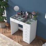 Home Canvas Flux Minimalist Vanity Glass-Top + 7 Drawers