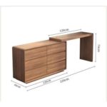 Modern Wooden Dressing Table with LED Mirror – 6 Drawer Vanity Desk with Modular Design & Upholstered Stool