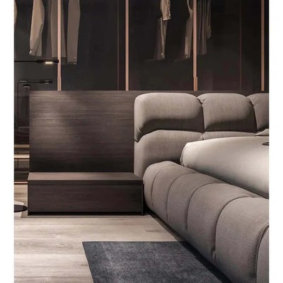 Bubble Super King Bed, Modern Upholstered Platform Cozy Bed Frame with Padded Headboard - Dark Gray - Super King Size 200x200 - Image 4