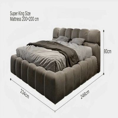 Bubble Super King Bed, Modern Upholstered Platform Cozy Bed Frame with Padded Headboard - Dark Gray - Super King Size 200x200 - Image 5