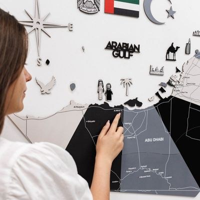 Enjoy The Wood Wooden UAE Map Wall Decor, Nordik Style Minimalist Wall Art for Home, Premium UAE Gift, Emirati Gift, Dubai and Abu Dhabi Gift Idea – Nordik XL (200 x 162 cm) - Image 5