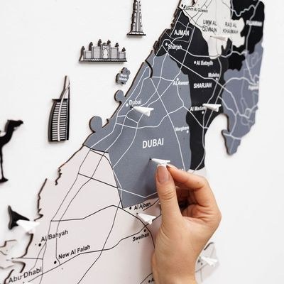 Enjoy The Wood Wooden UAE Map Wall Decor, Nordik Style Minimalist Wall Art for Home, Premium UAE Gift, Emirati Gift, Dubai and Abu Dhabi Gift Idea – Nordik XL (200 x 162 cm) - Image 4