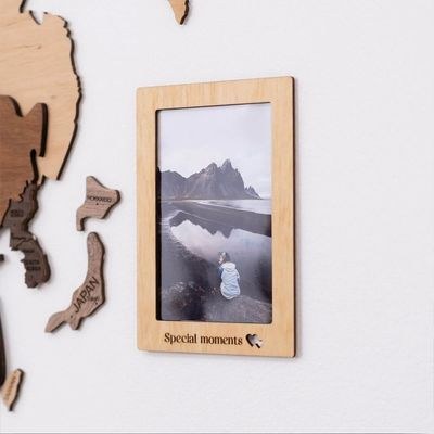 Enjoy The Wood Photo Frames Set of 9pcs for Wooden World Map, Decorative Wall Accessories for Displaying Travel Memories, Must-Have Add-On and Gift for Travelers UAE - Image 2