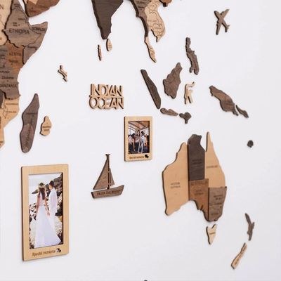 Enjoy The Wood Photo Frames Set of 9pcs for Wooden World Map, Decorative Wall Accessories for Displaying Travel Memories, Must-Have Add-On and Gift for Travelers UAE - Image 4