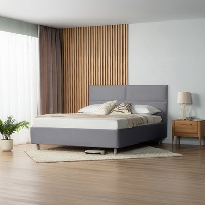 Bed Orlando Nova, with Lifting mechanism - W 180 x L 200, Grey