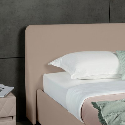 Bed Friza Nova, with Lifting mechanism - W 160 x L 200, Light Beige - Image 2
