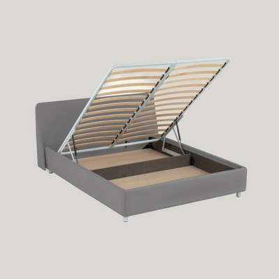 Bed Friza Nova, with Lifting mechanism - W 180 x L 200, Grey - Image 3