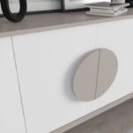 Mourah Home Gora Console - Modern Sideboard With 4 Doors - Storage Cabinet For Living Room, Office, Lounge, Dining Room, Kitchen, Hallway - 35.6X82X180 Cm - White- Light Mocha