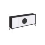 Mourah Home Gora Console - Modern Sideboard With 4 Doors - Storage Cabinet For Living Room, Office, Lounge, Dining Room, Kitchen, Hallway - 35.6X82X180 Cm - Grey- White