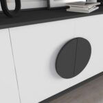 Mourah Home Gora Console - Modern Sideboard With 4 Doors - Storage Cabinet For Living Room, Office, Lounge, Dining Room, Kitchen, Hallway - 35.6X82X180 Cm - Grey- White