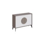 Mourah Home Gora Console - Modern Sideboard With 2 Doors - Storage Cabinet For Living Room, Office, Lounge, Dining Room, Kitchen, Hallway - 35.6X82X110 Cm - White- Light Mocha