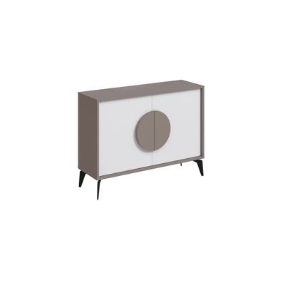 Mourah Home Gora Console - Modern Sideboard With 2 Doors - Storage Cabinet For Living Room, Office, Lounge, Dining Room, Kitchen, Hallway - 35.6X82X110 Cm - White- Light Mocha - Image 3