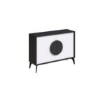 Mourah Home Gora Console - Modern Sideboard With 2 Doors - Storage Cabinet For Living Room, Office, Lounge, Dining Room, Kitchen, Hallway - 35.6X82X110 Cm - Grey- White